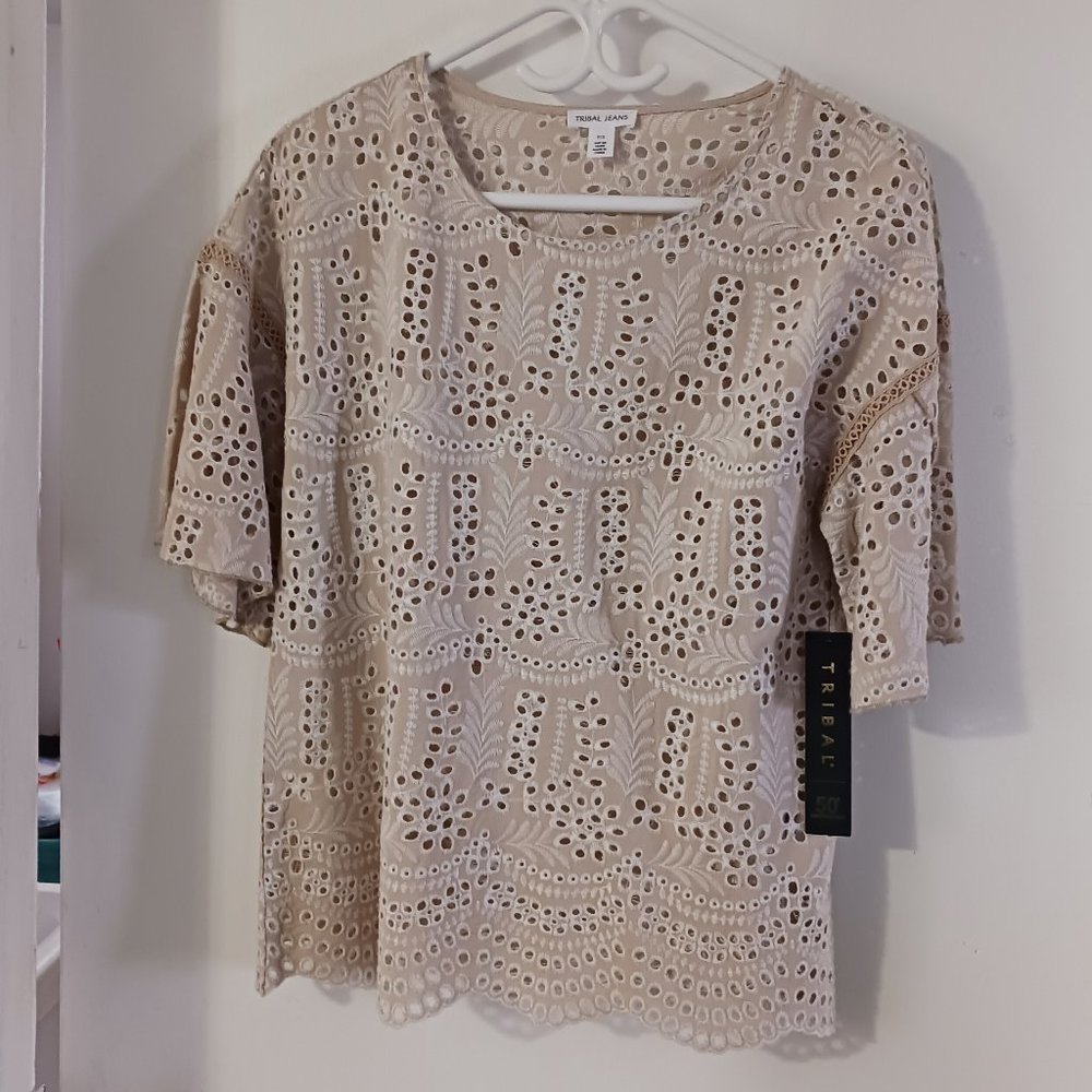 NWT Tribal Women's Lace Top Small